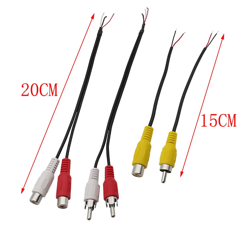 2db RCA Apaállat plug/female aljzat Hang Kábel kiterjesztése vezeték csatlakozó Adapter RCA Hang videó Kötél Copf hegesztő DIY csatlakozó