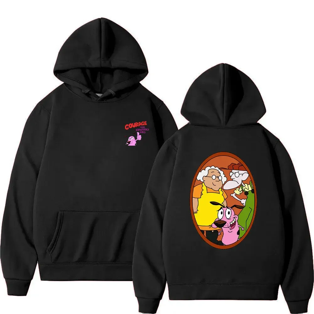 Moed De Lafaardly Hond Logo Hoodies Dubbelzijdig Print Mannen Vrouwen Mode Drop-schouder Mouw Sweatshirt Cartoon 90's trui