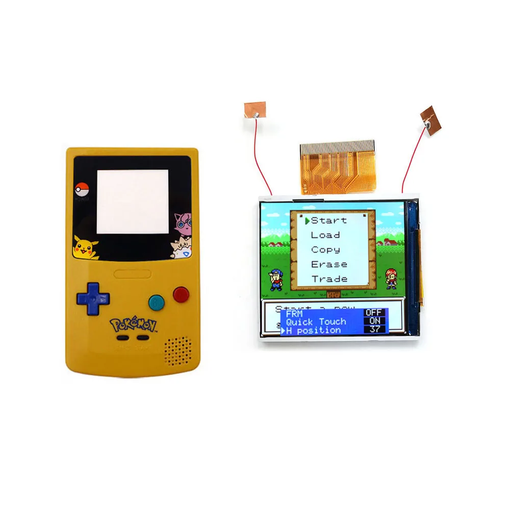 Drop In 2.45 GBC HD IPS Retroilluminazione LCD Retro Pixel Kit schermo per Gameboy Color GBC Non è necessario saldare e rivestimento Shell