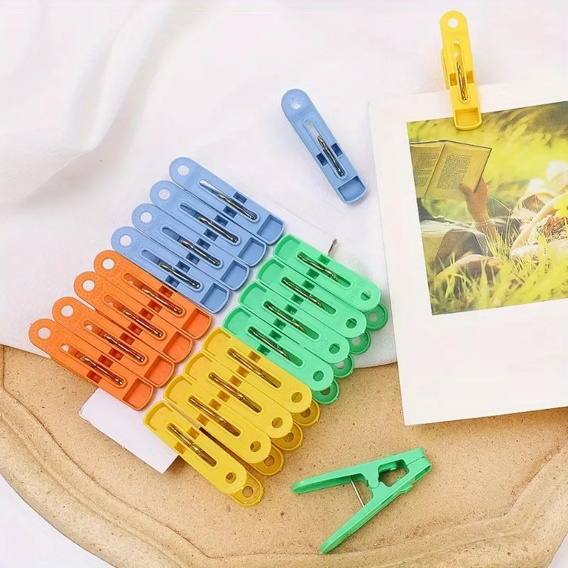 20Pcs Clothes Photo Hanging Clip Plastic Clothespins Pegs Pin Laundry Household Clothespins Socks Underwear Drying Rack Holder