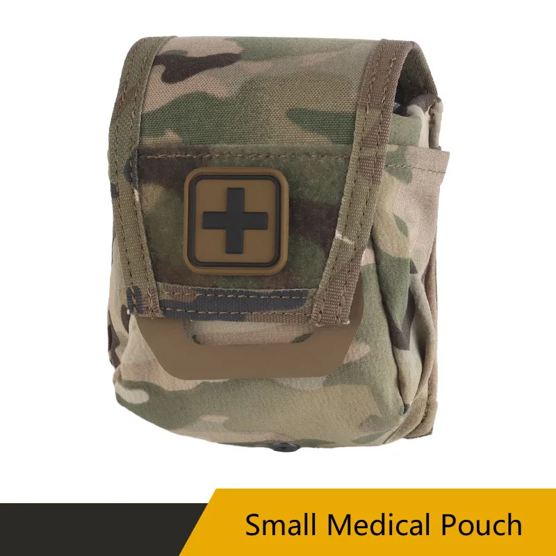 Small Medical Pouch, MOLLE Mounting, Quick Handle Split Design, Easy to Use, Small Pockets on both Sides