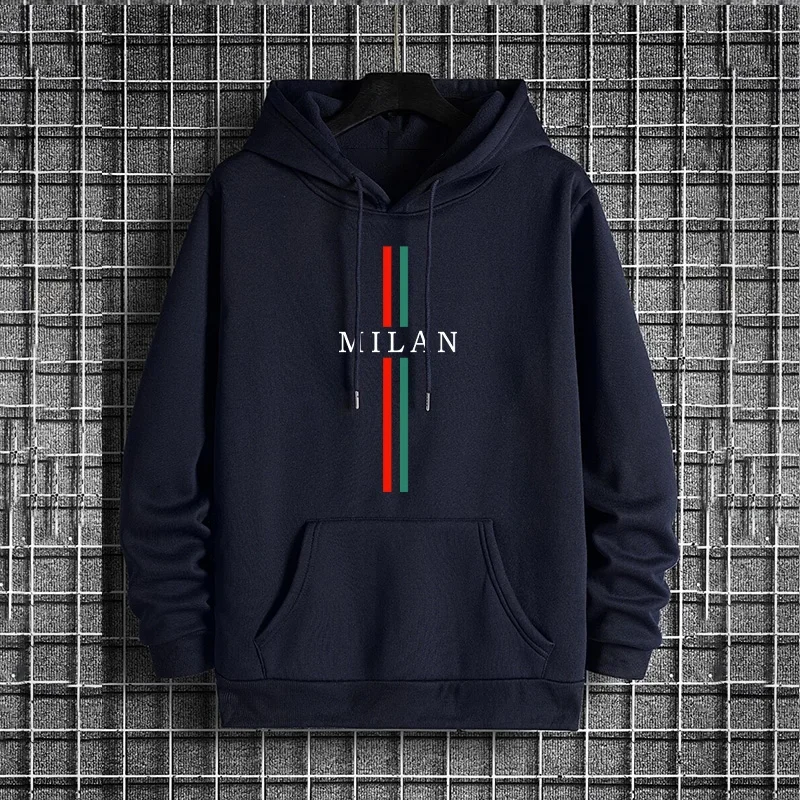 Männlicher Hip-Hop, trendige, lässige, sportliche Hoody-Oberbekleidung, 2025, Italien, Mailand, modische Hoodies, Herren-Urban-Streetwear-Kapuzenpullover