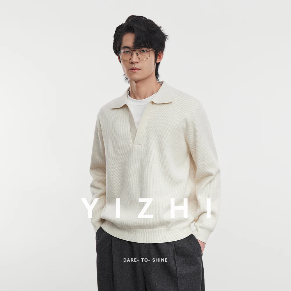 موضة ريترو الرجال وهمية قطعتين بلوزة من الصوف 2025 شتاء جديد التلبيب بلون دافئ طويل الأكمام البلوز العلوي