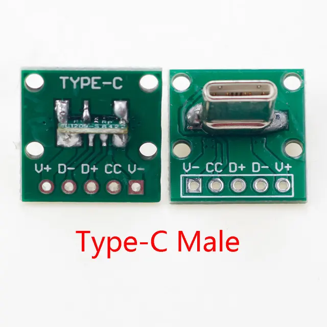 1 szt. Płyta testowa złącze męskie typu C USB 2.54mm Adapter konwerter PCB tabliczka zaciskowa portu płaskiego