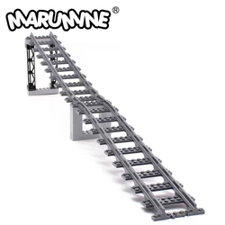 Marumine MOC Train Track Ramp Uphill MOC Railway Idea Bridge Bricks Model Kit Compatible 53401 Christmas Construction Blocks