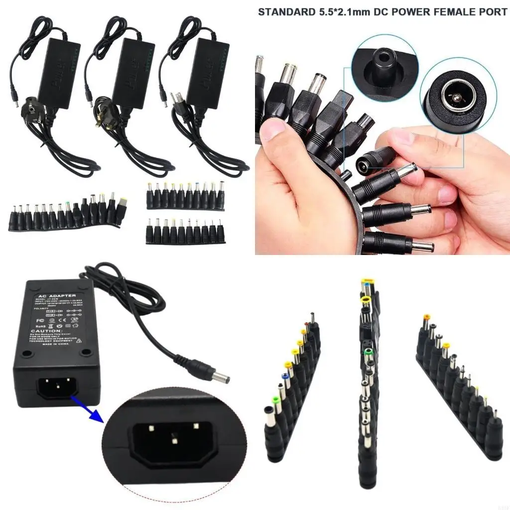 

896F 96W 12V-24V Adjustable Portable Notebook Adjustable Power Supply Adapter