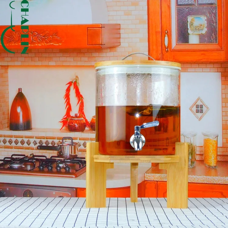 Obrázek 6: 5L neprodyšný horké a chladný voda ruční sklo napít se voda džus nápoj dávkovač s ťuknout ženšen sklo láhev dávkovač