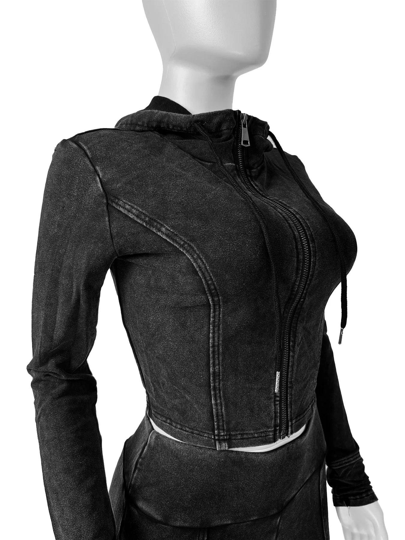 Traje informal para mujer, abrigo con capucha de manga larga y pantalones acampanados, trajes con aberturas, conjunto cómodo de dos piezas ajustado para otoño