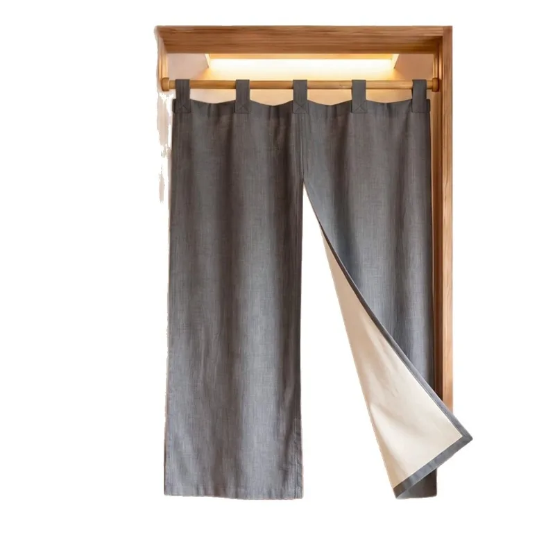 Japanese Solid Color Door Curtain Sling‑Type Partition Hanging Curtain For Shop Kitchen Bathroom