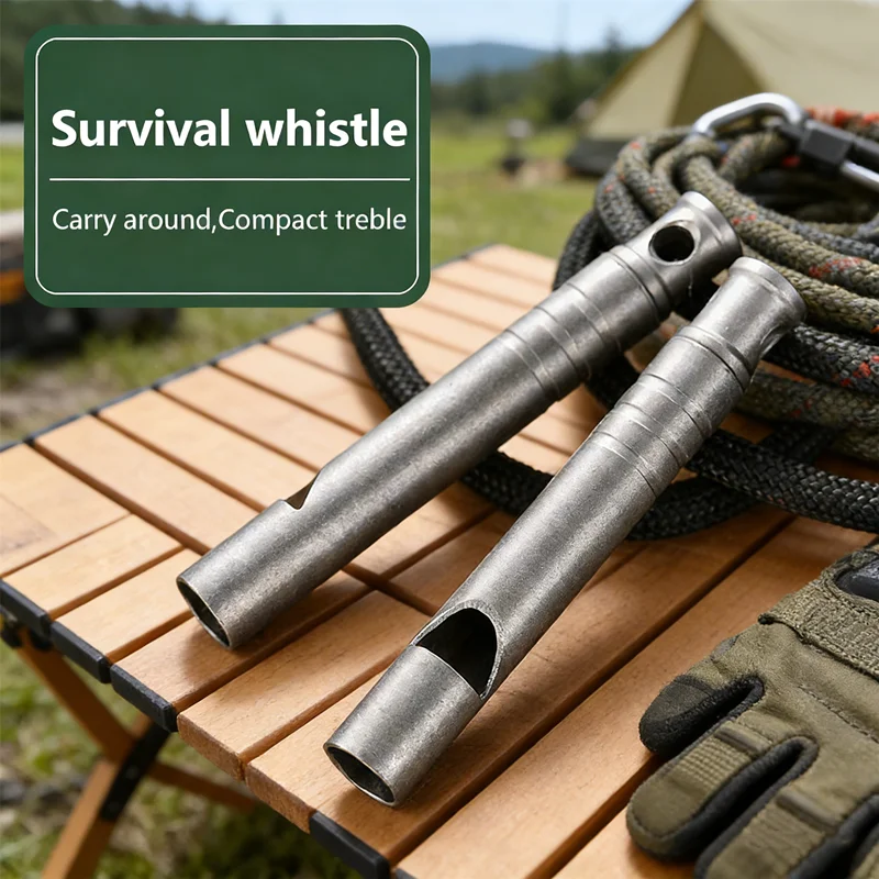 Silbato de Seguridad 2026 - Silbato de Titanio de Alto Decibelio con Cordón, Pesa Casi Nada, Puede Salvar Tu Vida en Aventuras al Aire Libre