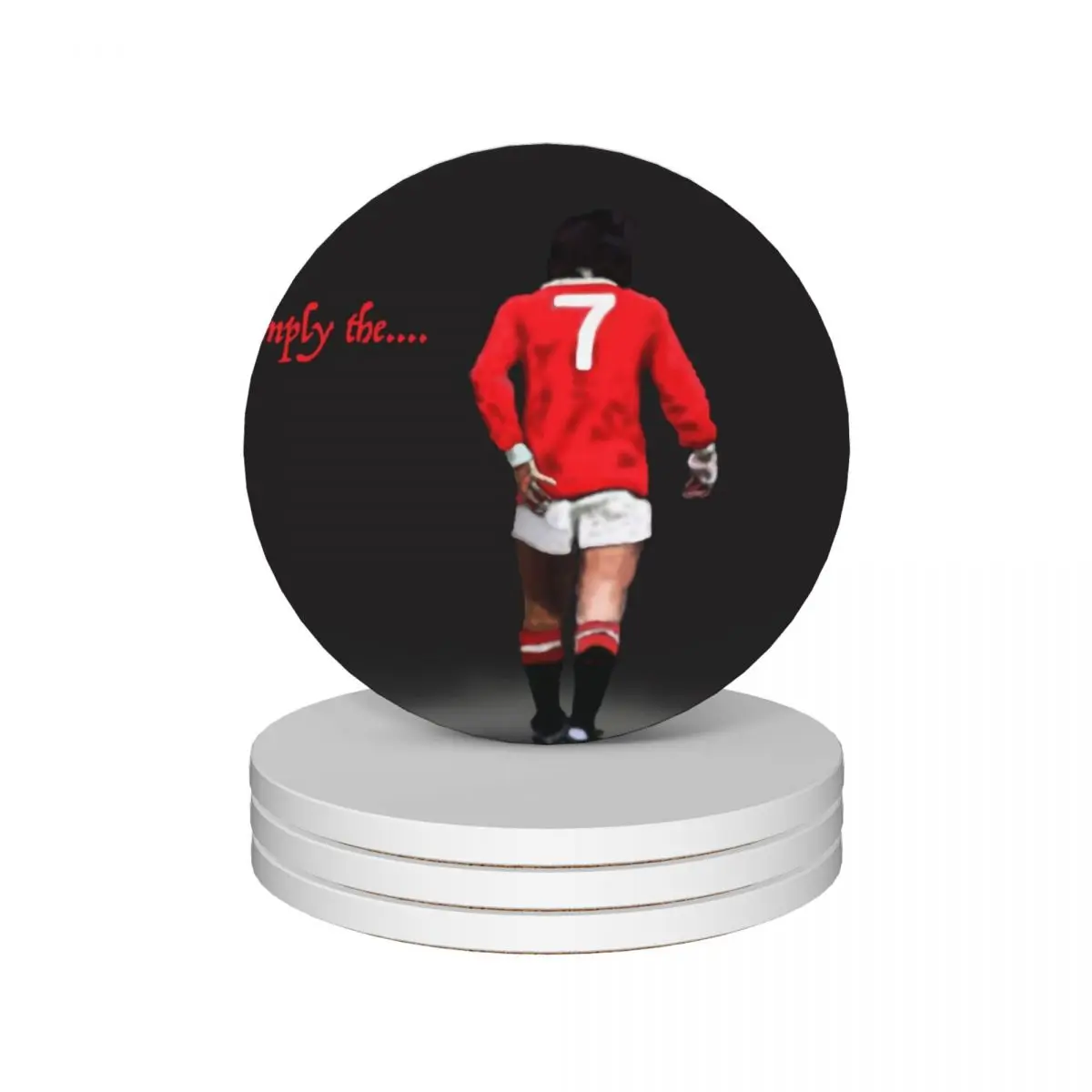 

simply the...... Best. George Best. Legend Ceramic Coasters (Set of 4) for the kitchen accessories for drinks set plate Coasters