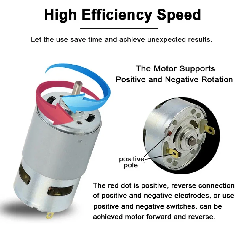 775 DC Motor 12V 24V 3000RPM-12000RPM Large Torque Micro Electric Motor for Drill Screwdriver Circular/D-Shaft/Dual Shaft
