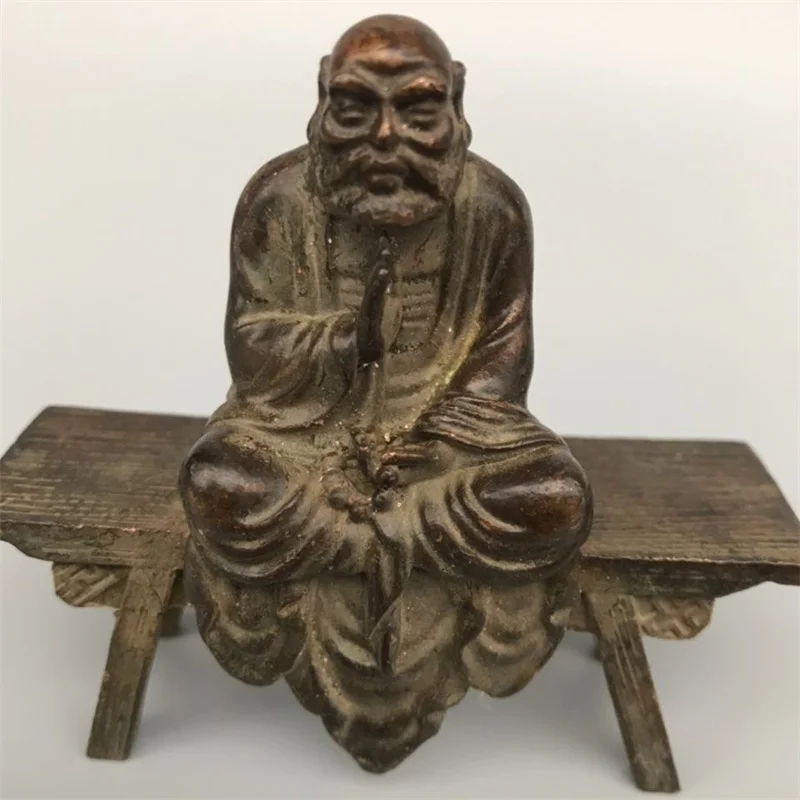 Little Fairy/ Antique Copper Damo Buddha Statue Desktop Decoration Ornaments Home Decoration Craft Accessories