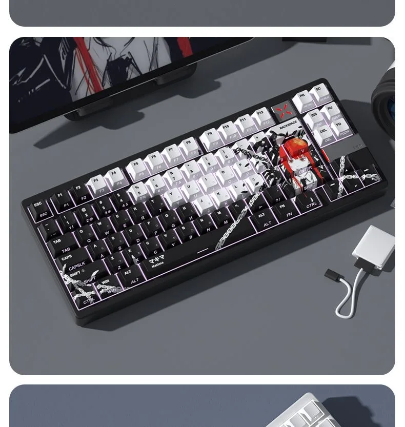 Makima Anime Copritasti Traslucidi 123 Tasti PBT Keycap Chreey Copritasti Copritasto Dye-sub Tastiera Meccanica per 64/68/71/108