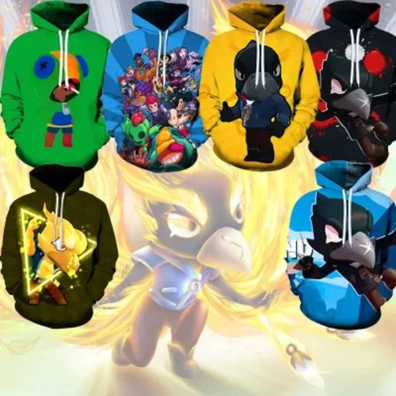 Hoodie de personagem de tubarão infantil, moletom jogo 3D, tops de meninos e meninas, roupas infantis, roupas adolescentes, primavera, outono