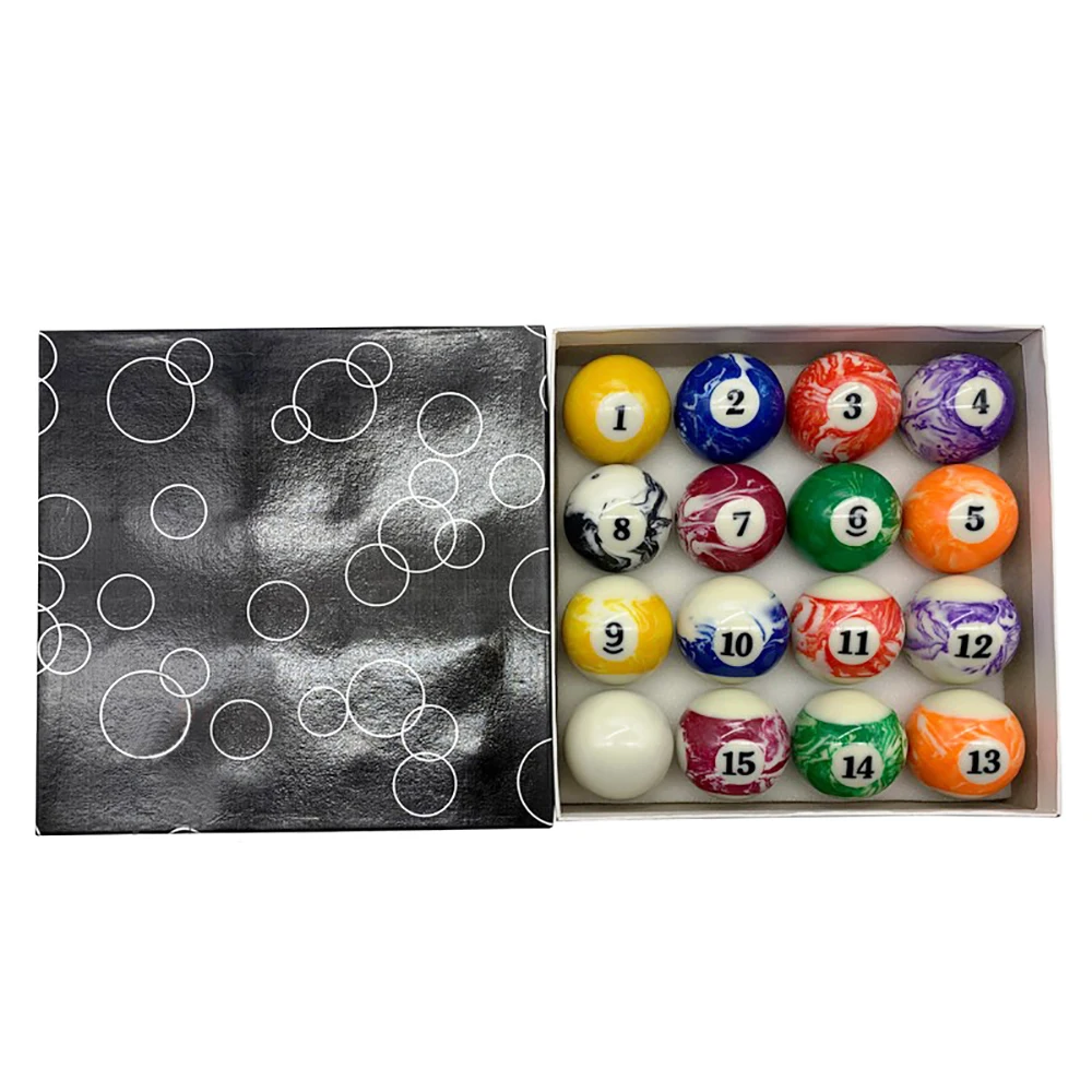 

Superior Quality 16pcs/set Large 57.2mm Resin Marble Appearance Pool Billiard Cue Ball Snooker & Billiard Ball Set