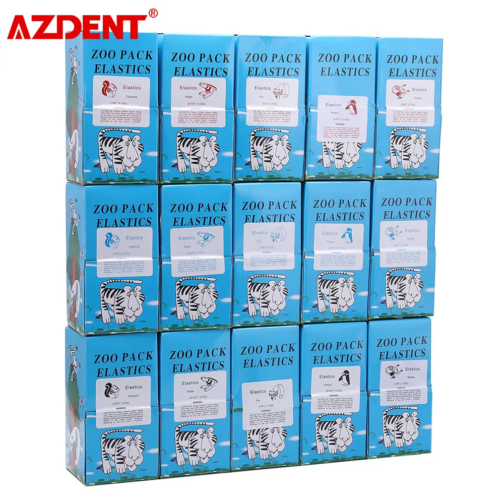 

AZDENT 5000 Pcs/Box Dental Orthodontic Zoo Pack Elastics Rubber Bands High-quality Latex Braces Force 3.5 / 5.0 / 6.5 OZ