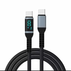 LED Display 100W USB Type C To USB C Cable 0.5/1.5/2m For Huawei IPad Samsung Fast Charging Charger Cable