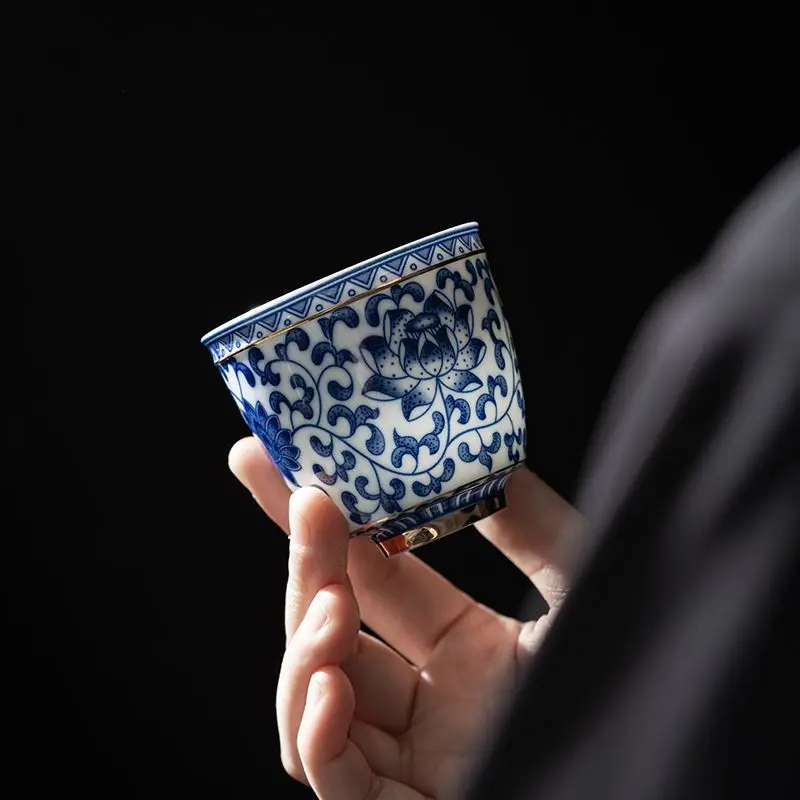 Imagem -05 - Jingdezhen-conjunto de Chá Chinês Pote Xícaras Bule de Porcelana Azul e Branca e Xícaras Drinkware Doméstico Tamanho Grande