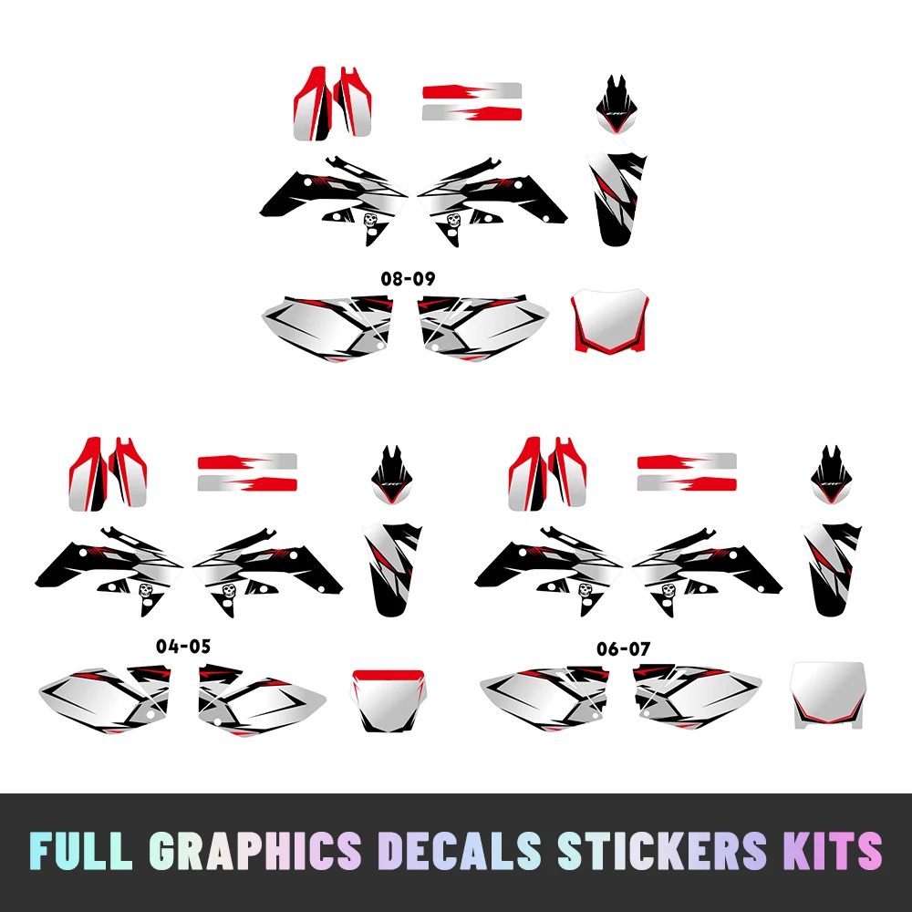 

For Honda CRF250R Motocross Full Graphics Decals Stickers 2004-2009 Year Fit Deco Background Kit for Motorcycle