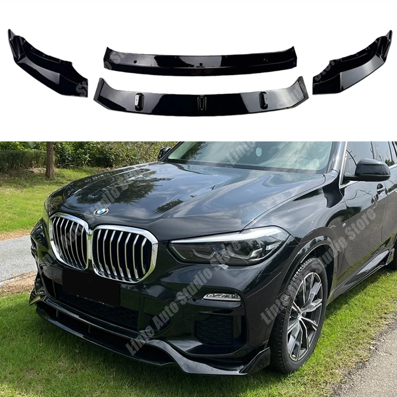 For BMW X5 G05 30i 40i 35i 30d M50 M Sport 2019-2023 Max Style Front Bumper Splitter Lip Spoiler Diffuser Cover Guard Body Kit