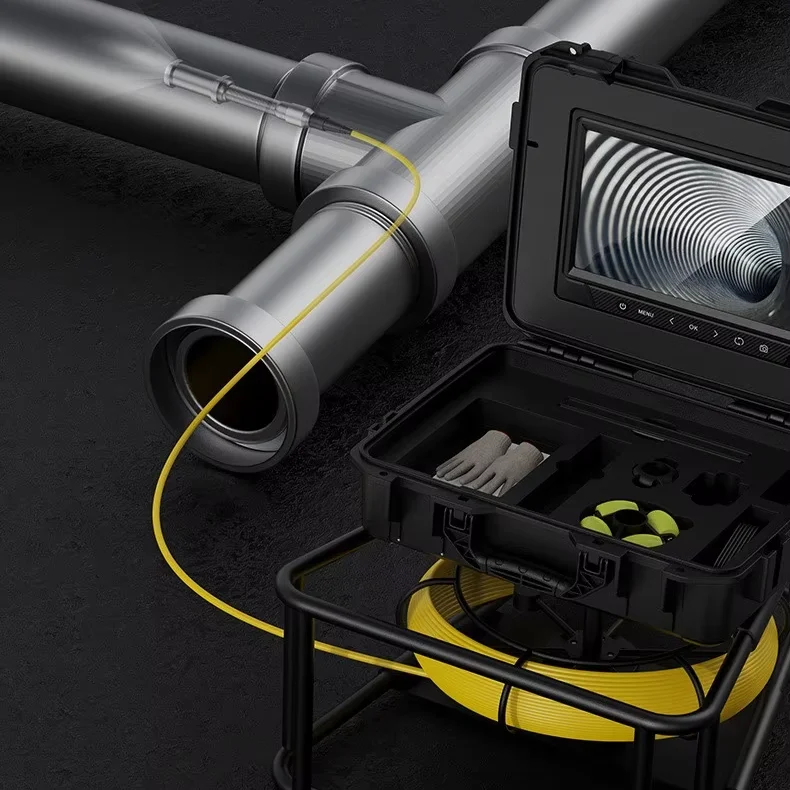 Waterproof 32GB 50M 1080P Self Leveling 512Hz Night Vision CMOS Portable Industrial Endoscope Video Drain Pipe Inspection Camera