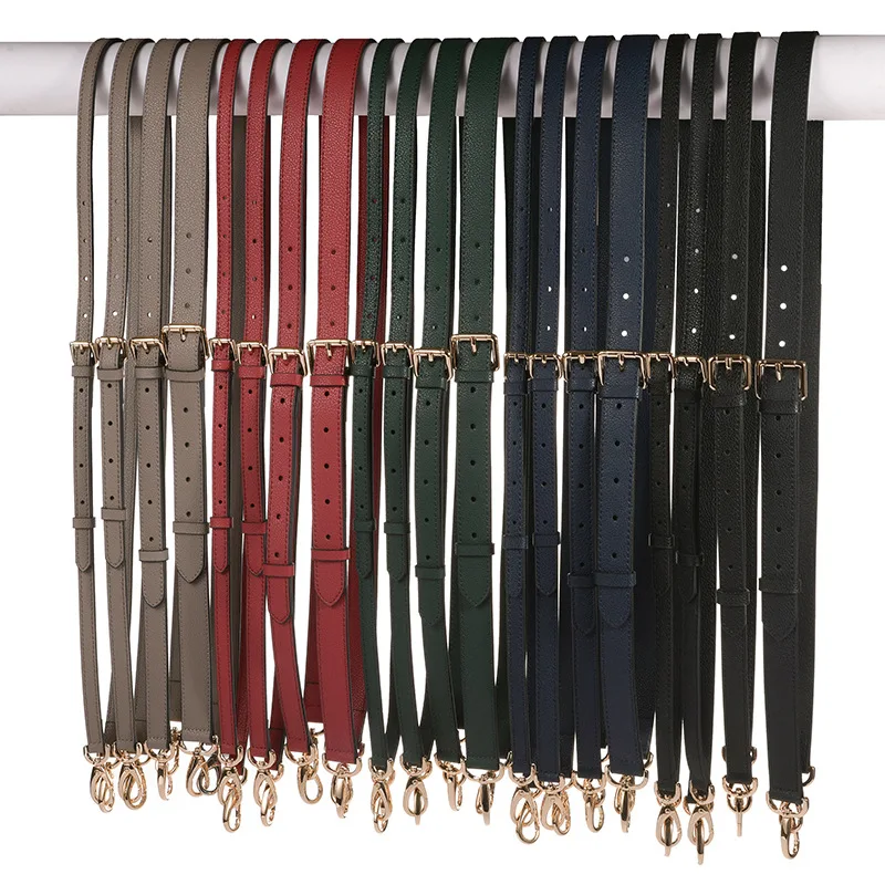 Lychee Pattern Leather Shoulder Bag Straps for Handbags Leather Strap Handle Replacement Bag Belt DIY Accessories Gold Buckle