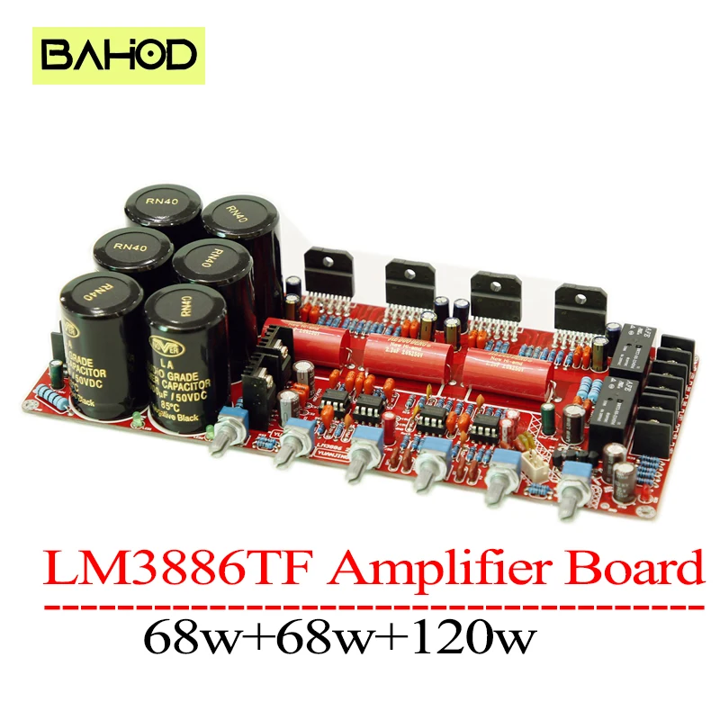 LM3886 Audio Amplifier Board 2.1 Channel Subwoofer Audiophile High Power HIFI Deluxe Amplifier Board with Protection Circuitry