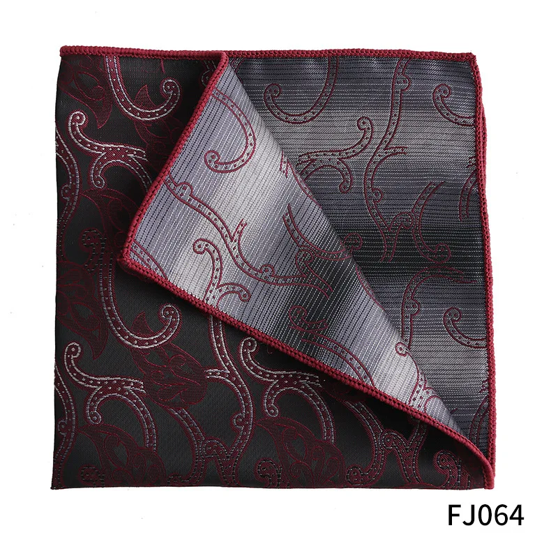 Fashion Designer Brand Pocket Towel Handkeriefs For Men Vintage Red Lattice 100% Jacquard Weave Hanky Chest Towel Gifts