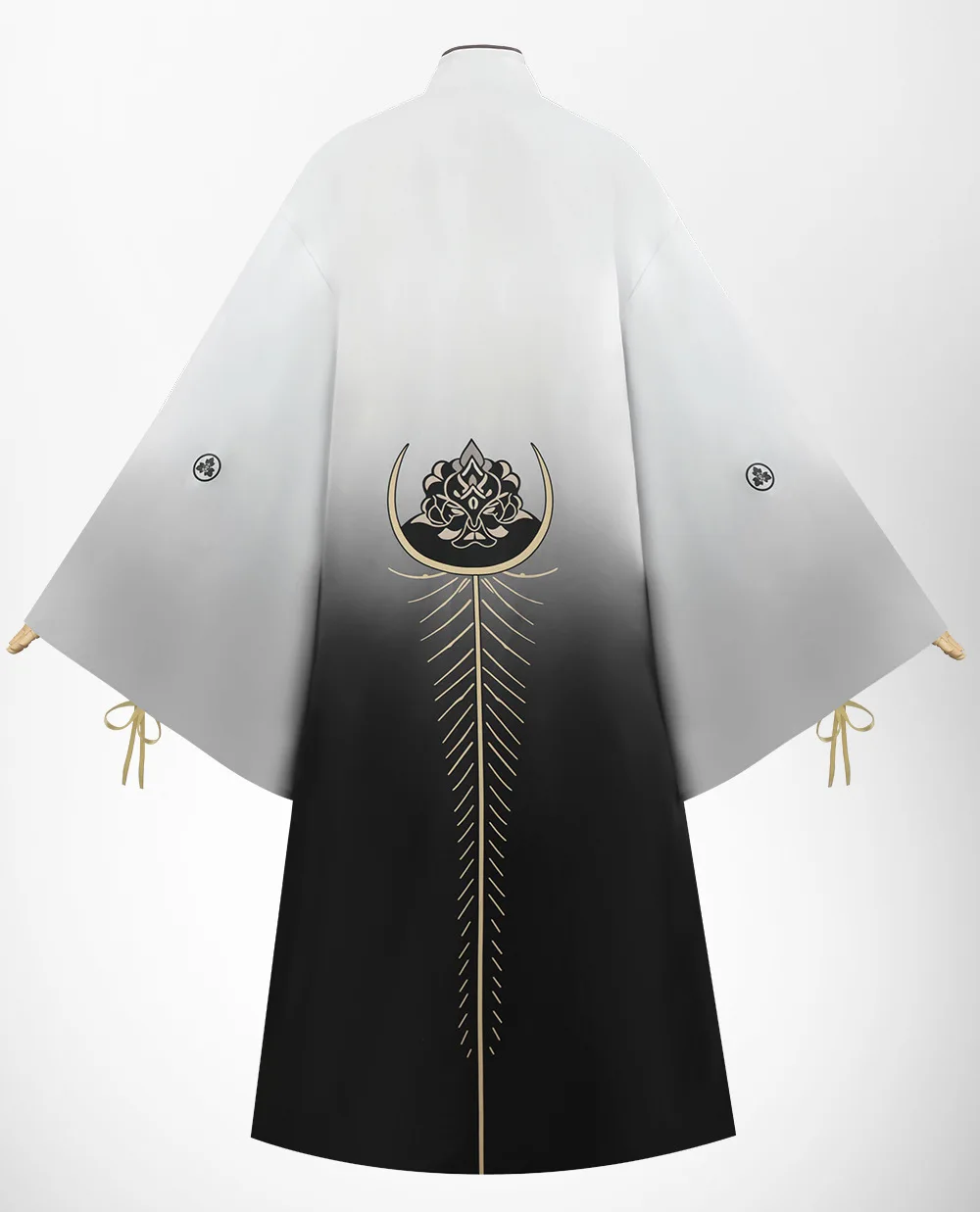 Kotoyuki Tsuneki تأثيري حلي قناع الثعلب الصامت هيل f ثوب الكيمونو الياباني الأسود التدرج فستان طويل ملابس حفلات الهالوين #4