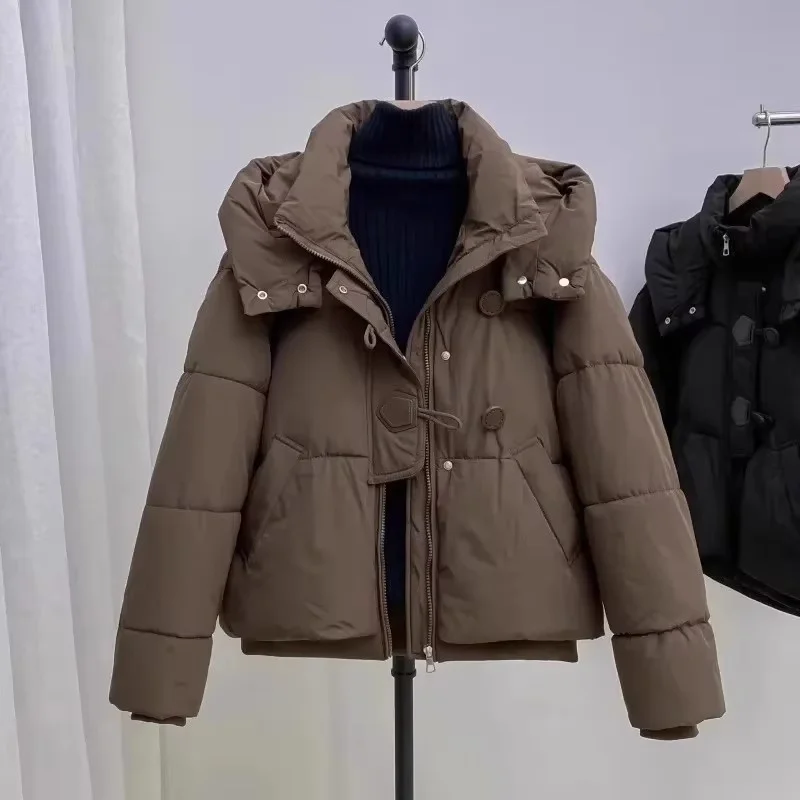 Moda coreana invierno sentido del diseño Parkas para mujer chaqueta Casual suelta abrigo de algodón con capucha abrigo cálido para mujer prendas de vestir