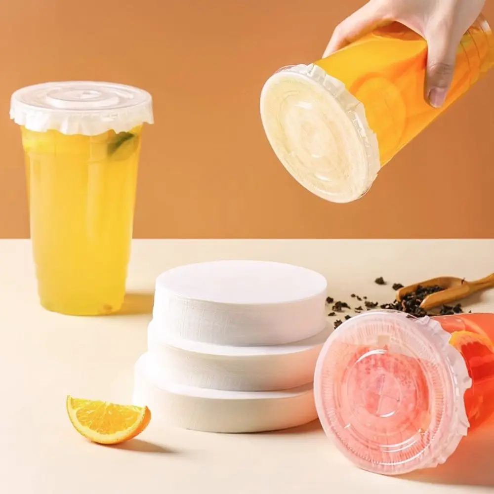 

500 шт. одноразовая герметичная бумага для напитков, брызгозащищенная герметичная прокладка для чашек, бумага, круглые бумажные крышки для кофе, чай с молоком