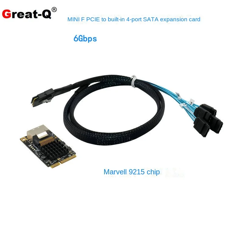 Mini PCIe to built-in 4-port SATA3 expansion card with 6Gbps support for black and white Synology