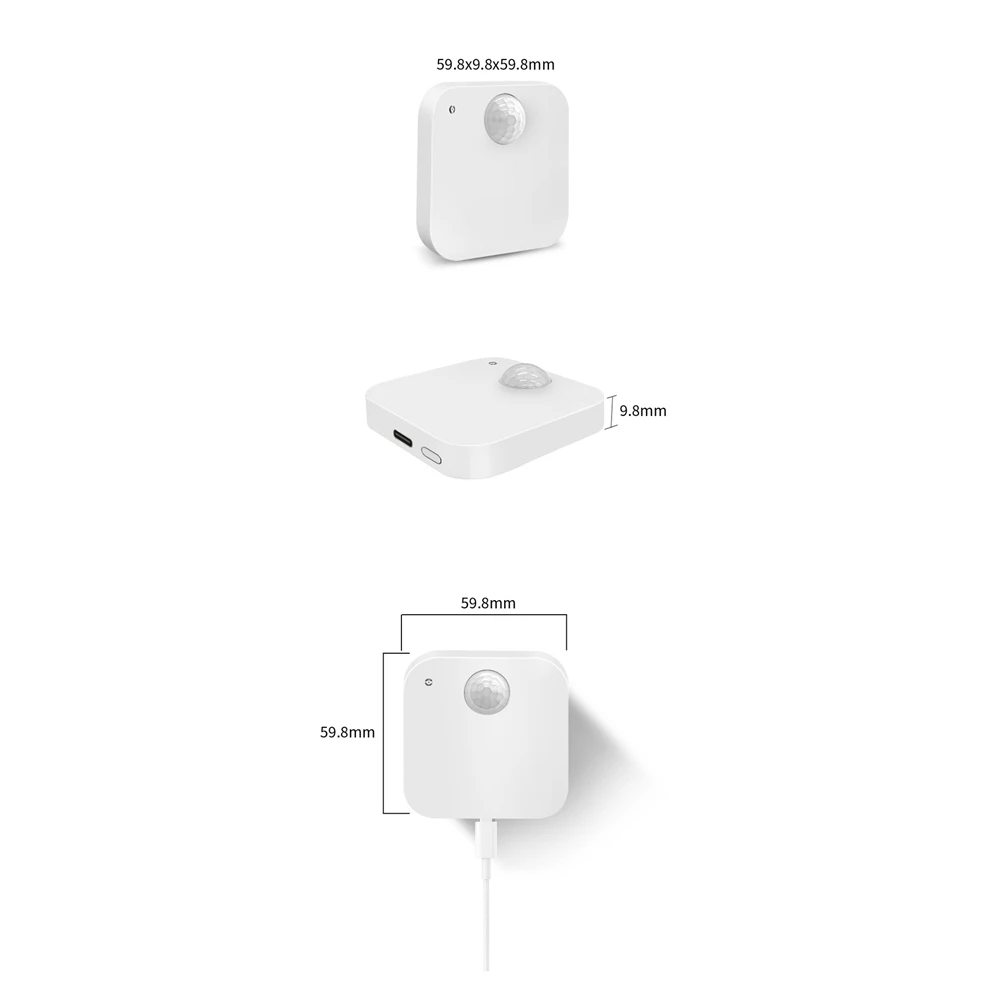 workjob 3 in 1 Tuya ZigBee Human Presence Sensor with Bracket Intelligent PIR+Radar+Brightness APP Control Smart Home Devices
