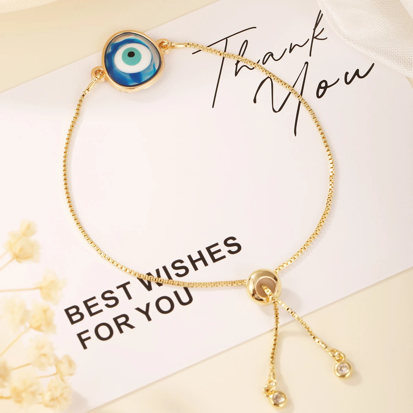 

1PC Fashion Adjustable Chain Spiritual Bracelet Women Turkish Blue Evil Eye Bracelet for Women Jewelry