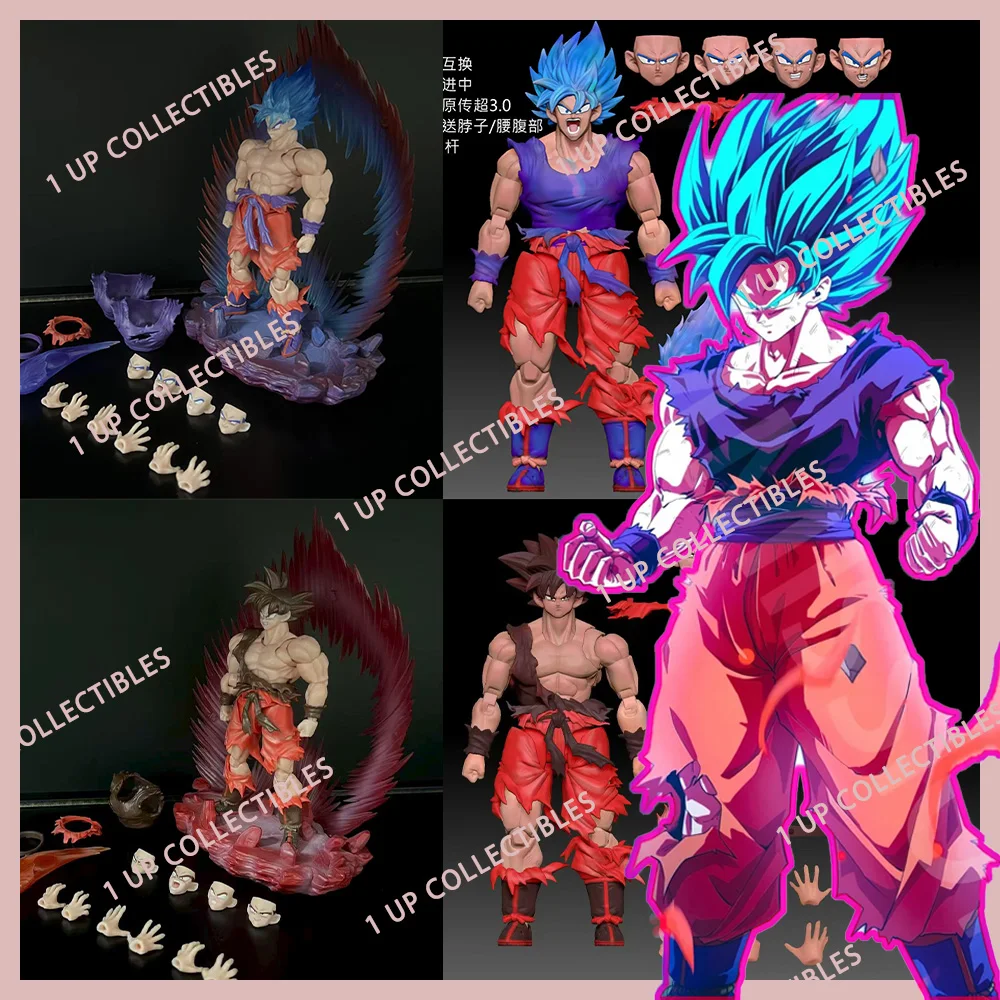 

E&C Toys Dragon Ball Z SHF Son Goku Action Figure Super Saiyan Kaiouken Battle Damage Body Anime Figure Collect Model Toys Gift