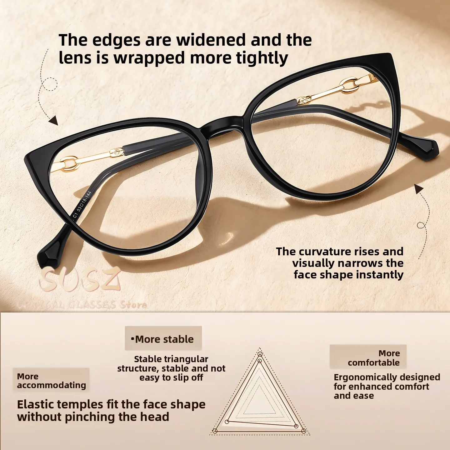 

SUSZ Fashion Oval Women Reading Glasses Blue Light Blocking Myopia Optical Glasses Customized Progressive Prescription Eyewear