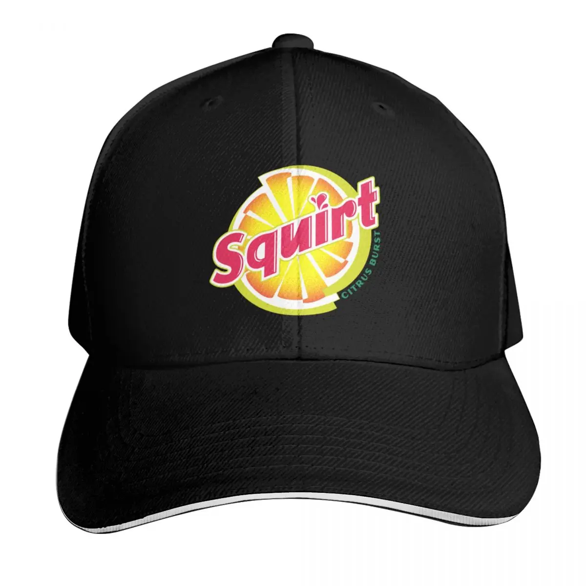 Colorful Obsolete Squirt Soda Logo Introduced in 2002 Baseball Cap Men Women Casual Summer Sport Sun Cap