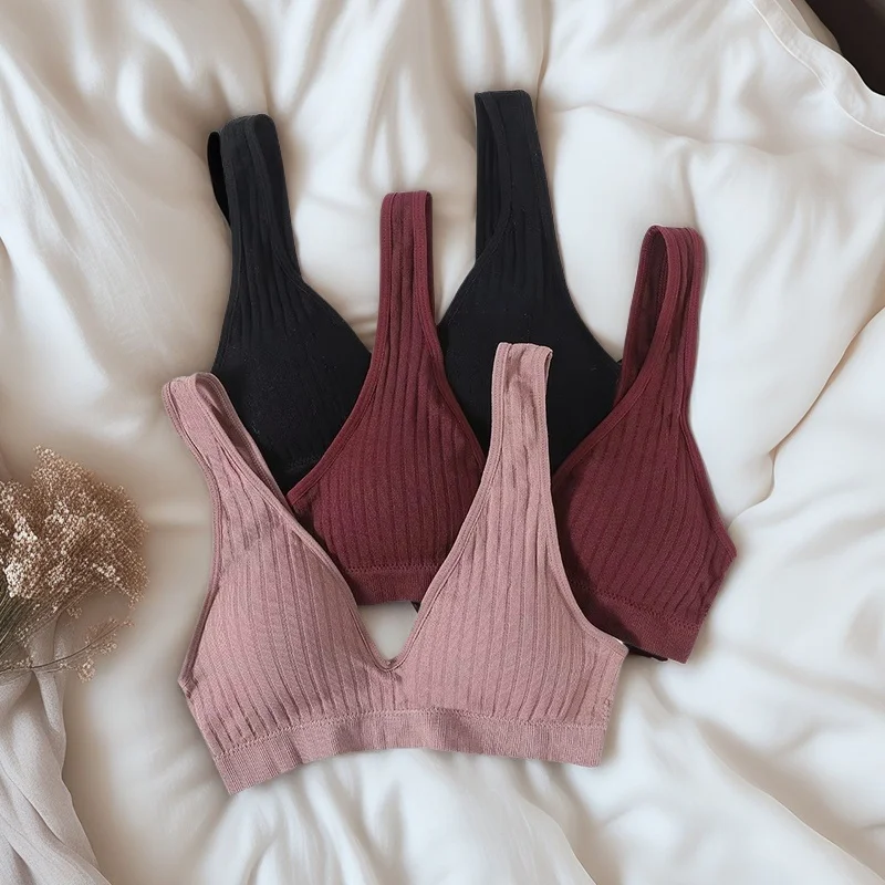 Soutien-gorge de sport sans couture pour femmes, décolleté en V profond, sans armatures, sous-vêtements pour femmes, dos nu, Lingerie Sexy, intimes doux