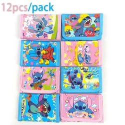 12pcs/lot Birthday Events Party Lilo Stitch Pink Blue Money Gifts Bags Decorations Kids Boys Girls Favors DIY Cute Purse