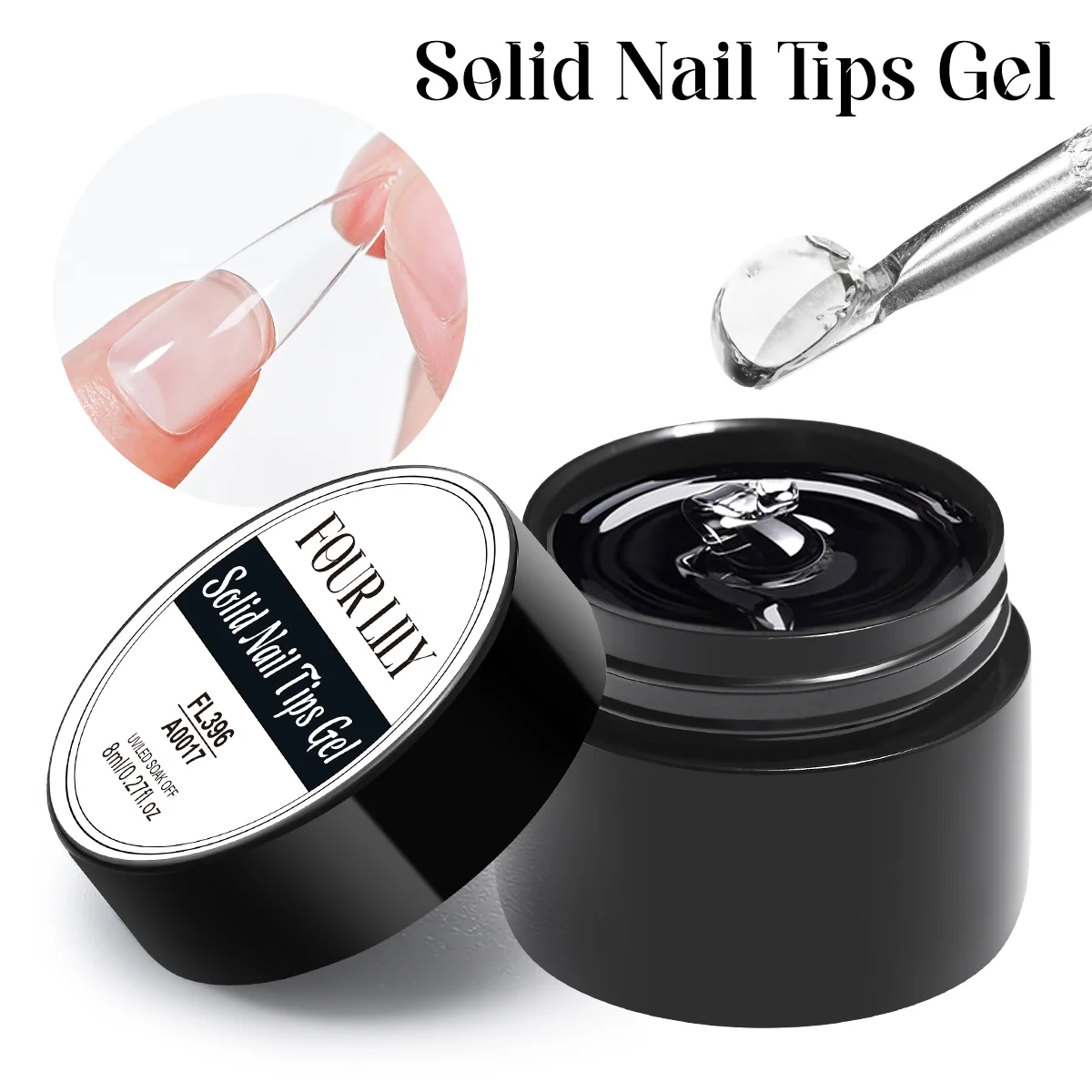 1/2/3pcs Clear Solid Nail Tips Gel Polish Long Lasting Stron
