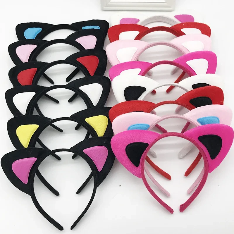 10pcs Party Girl Women Cat Tiger Ears Sequins Headbands Cartoon Hair Hoop Theme  Decorations Animal   Halloween Costume Cosplay