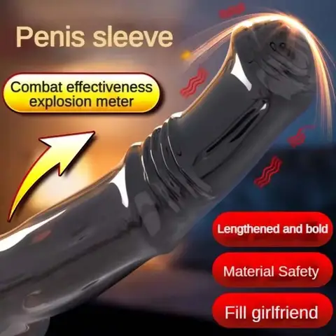 Penis Extender Sleeve Adult Sexy Cock Ring Reusable Condom Delayed Ejaculation Couples Chastity Cage Penis Sex Toys for