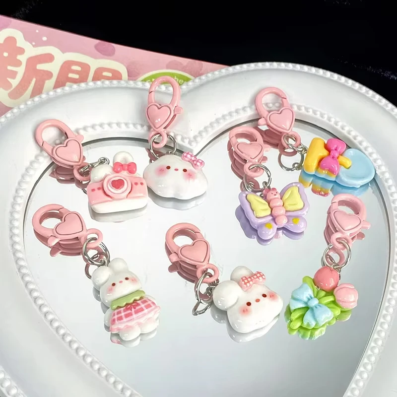 Cartoon Rabbit Keychain Resin Couple Keychain Gifts Creative Backpack Pendant Creative Decorative Keychain Accessories
