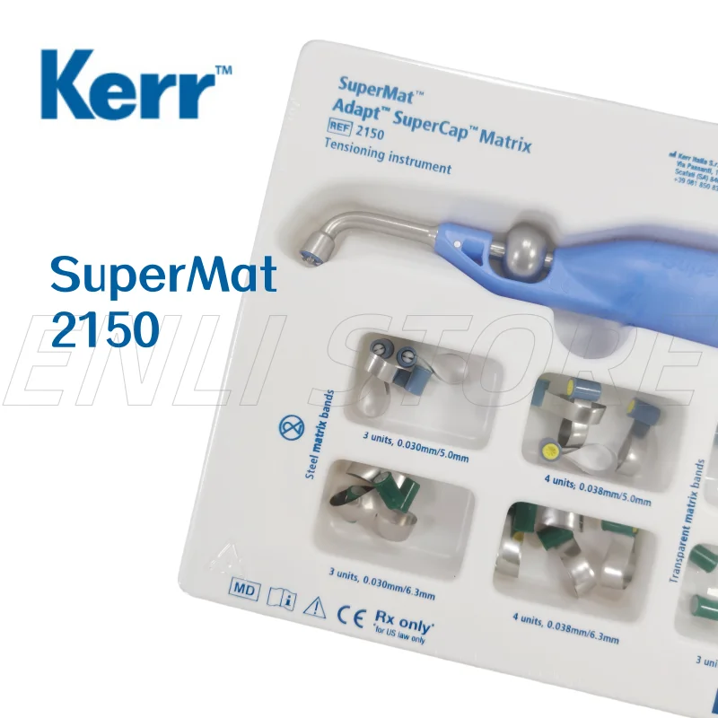 

Универсальная система натяжения матрицы Kerr SuperMat, стоматологическая адаптация матричных лент SuperCap No 2150, двухсторонние контурные металлические матрицы
