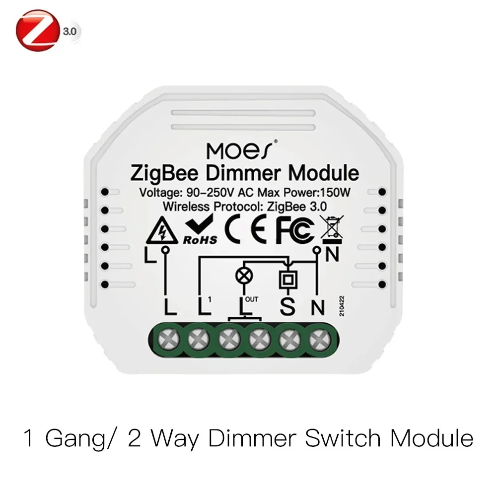MOES Smart ZigBee WiFi-schakelaarmodule Dimmer Gordijnschakelaar Smart Life App Afstandsbediening Alexa Google Home Spraakbesturing