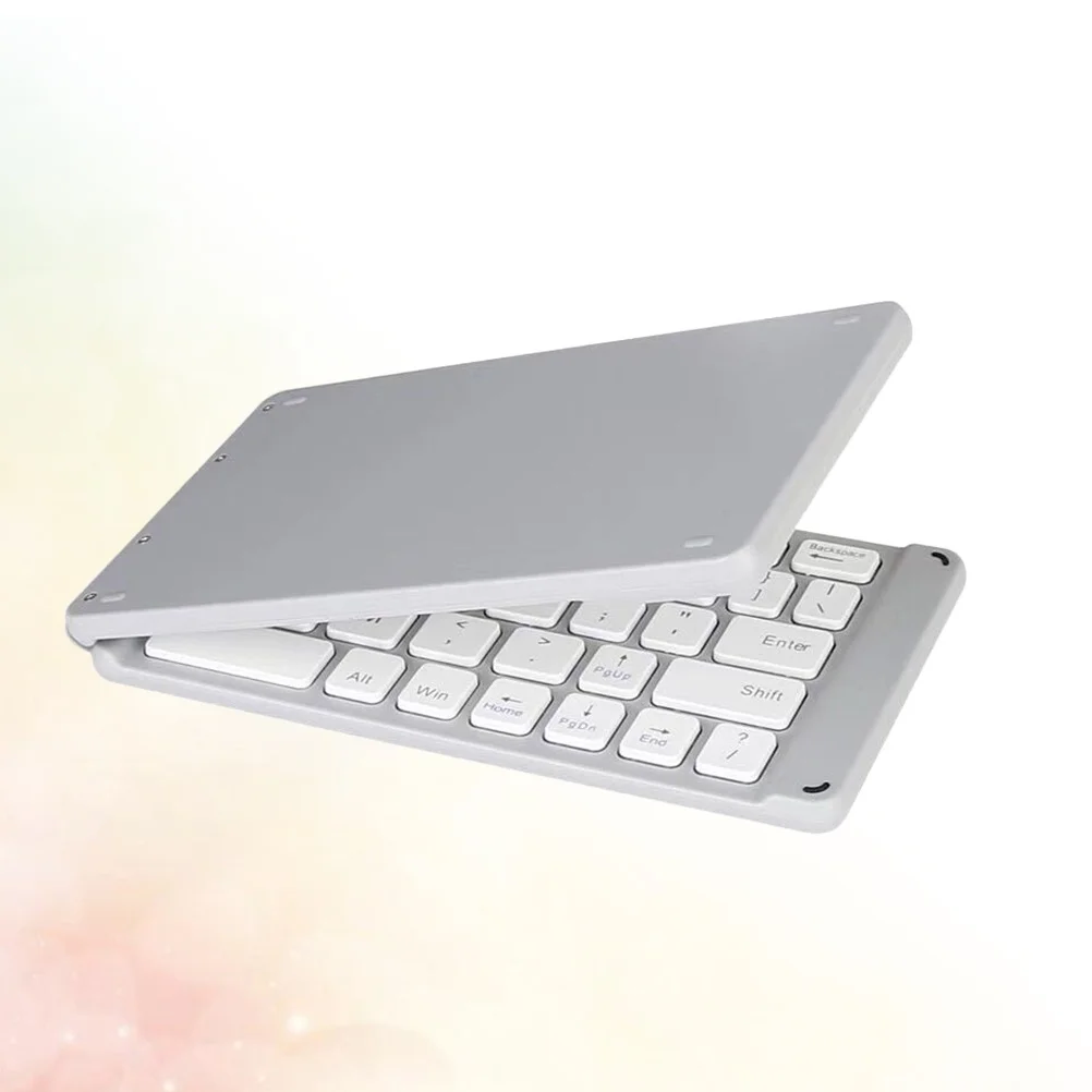 

Silver Foldable Wireless Keyboard 67 Keys Ultra Thin Portable Mini Notebook Tablet Mobile Phone Keyboard