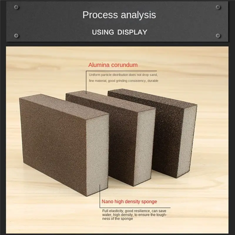 AEE2-Sponge Sand Block For Polishing Wood Furniture, Redwood Jade, Metal Rust Removal And Polishing Sandpaper