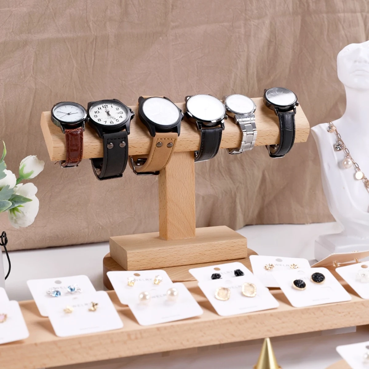 خشبية جديدة T-Bar خمر الجوز سو - مراجعة Jewelry Watches Vintage وسعره
