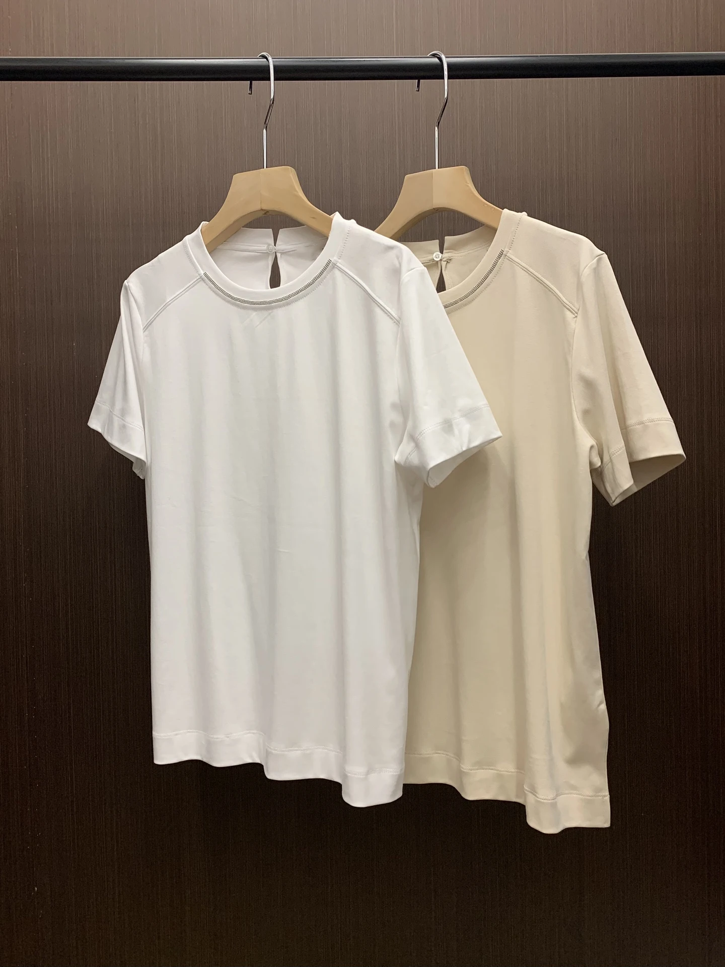 

Women's Short-Sleeved Bead Chain Short-Sleeved Collar, Casual Temperament, New Fashion, Spring, 2022